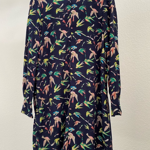 Long Sleeve Bird Pattern Blouse/Dress - Picture 3 of 6